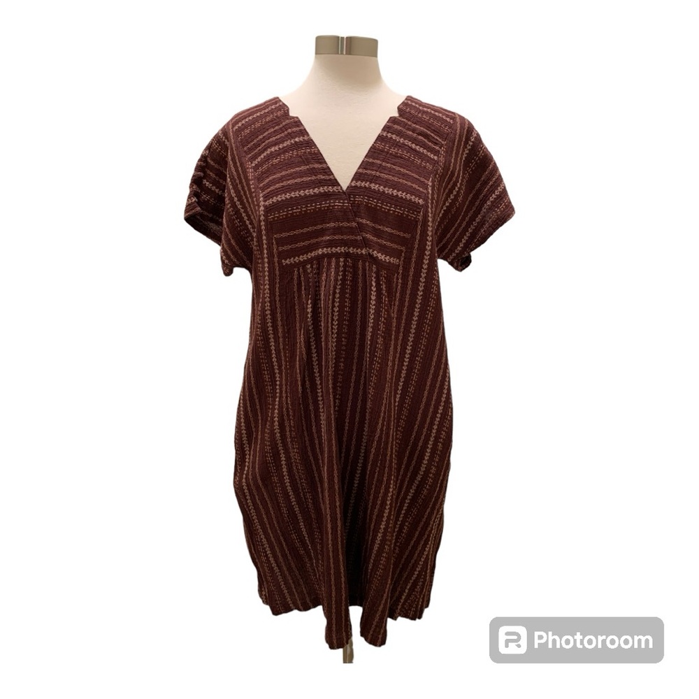 Uncle Frank 🤎 Brown Stripe Dress Sz M
